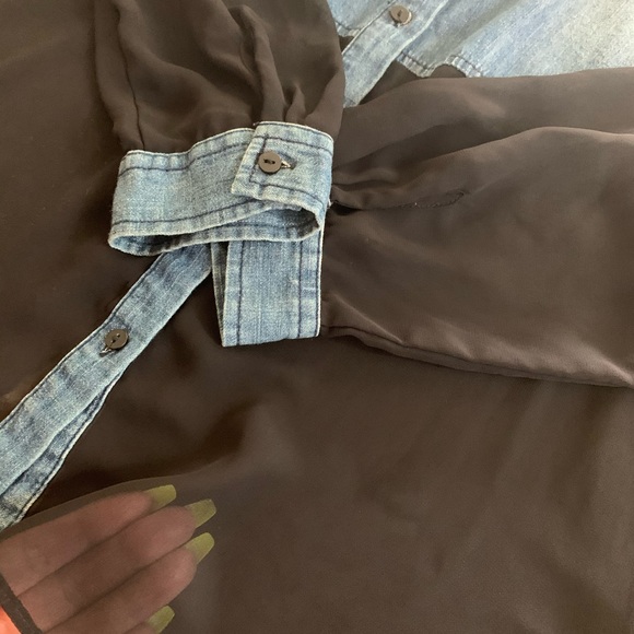 Women’s Denim Button Down with Shear - Picture 2 of 6